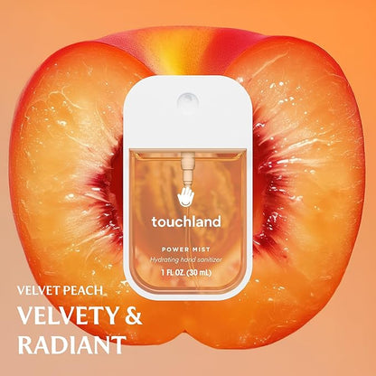 Touchland Hydrating Hand Sanitizer Spray, JUICY 5 Set (Citrus, Berry, Watermelon, Peach, Mango), 1 FL. OZ. Travel Size Power Mist Sprays (Set of 5)