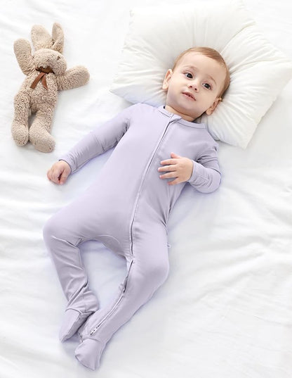 Baby Footie Romper Pajamas Unisex Newborn Infant Pjs Soft Rompers Viscose from Bamboo Sleepwear