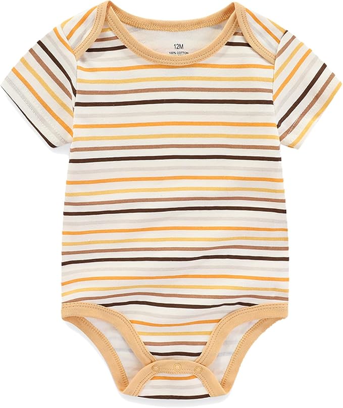 Unisex Baby Cotton Bodysuits 4-pack Short Sleeve Newborn Clothes