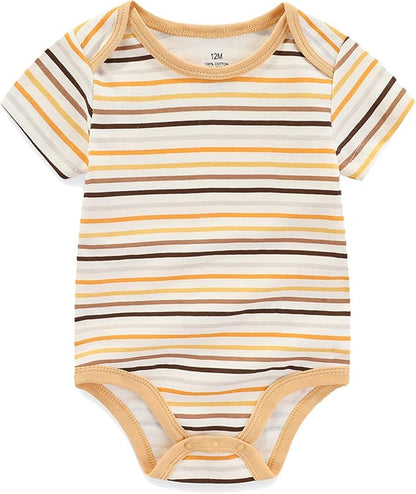 Unisex Baby Cotton Bodysuits 4-pack Short Sleeve Newborn Clothes