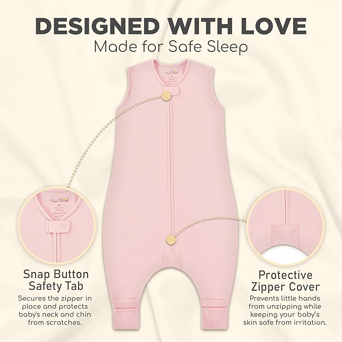 Mama Cheetah Toddler Sleep Sack with Feet, 0.5 TOG Organic Cotton Baby Sleeping Bag with Legs, Baby Wearable Blankets for Walkers w/ 2-Way Zipper, Baby Sleep Sack for Girls & Boys, Large Walker 3-4 T