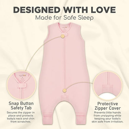 Mama Cheetah Toddler Sleep Sack with Feet, 0.5 TOG Organic Cotton Baby Sleeping Bag with Legs, Baby Wearable Blankets for Walkers w/ 2-Way Zipper, Baby Sleep Sack for Girls & Boys, Large Walker 3-4 T