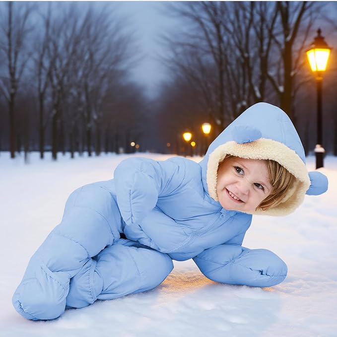 BFUSTYLE Baby Snowsuit 0-24 Months Winter Clothes Infant Boy Girl Puffer Jacket Newborn One Piece Coat with Hooded