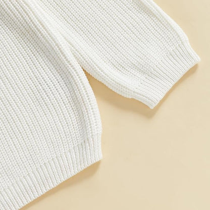 Mommy and Me Sweater Matching Family Outfit Long Sleeve Knit Sweater Pullover Mom and Baby Clothes