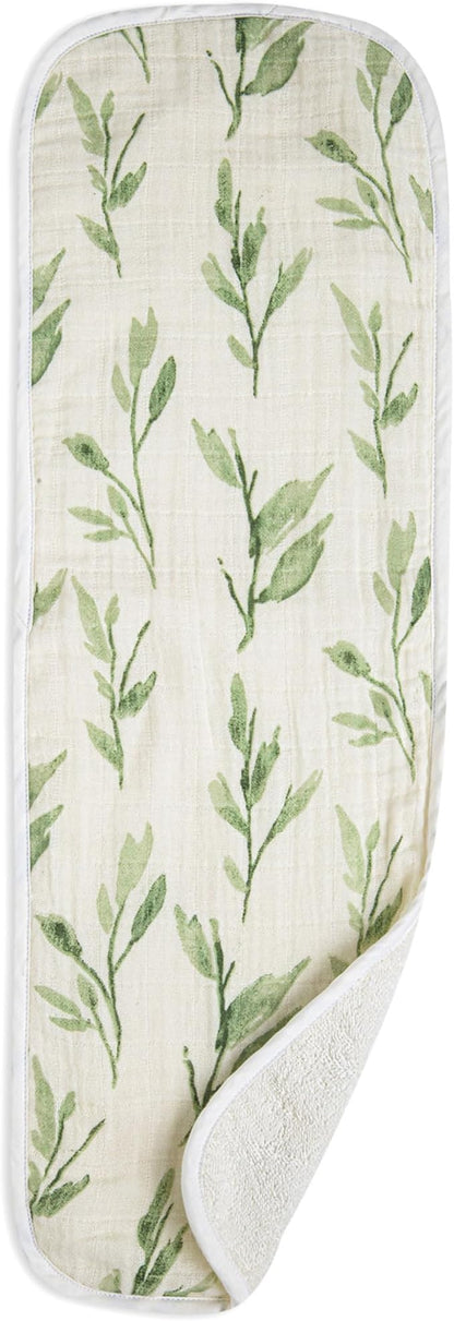 Crane Baby Cotton Muslin Burp Cloths Set of 3, Absorbent Floral Baby Burp Cloths, Newborn Essentials, Registry Must-Haves Pink Floral Burp Cloth