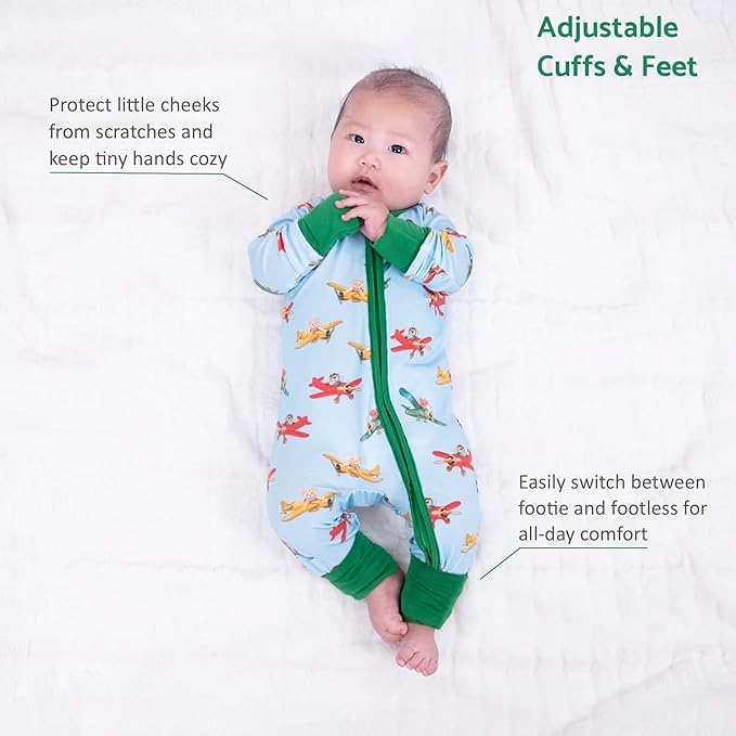 LollyBanks Baby Pajamas, 2-Way Zipper Infant Romper, 95% Viscose Made from Bamboo and 5% Spandex, Baby Sleepers