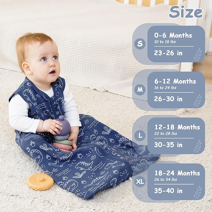 Looxii Baby Sleep Sack 0.5 TOG, 100% Cotton 3 Pack Wearable Blanket Baby Sleep Bag for Newborn Infant, 2-Way Zipper Lightweight Toddler Sleeping Sack 0-6 Months