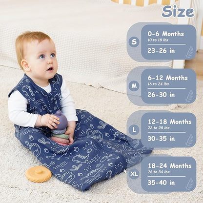 Looxii Baby Sleep Sack 0.5 TOG, 100% Cotton 3 Pack Wearable Blanket Baby Sleep Bag for Newborn Infant, 2-Way Zipper Lightweight Toddler Sleeping Sack 0-6 Months