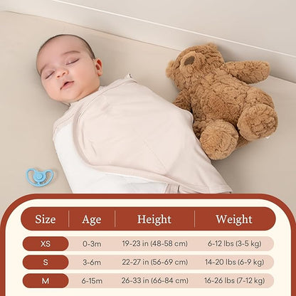 2-Pack 0.5 TOG Newborn Sleep Sack, All-in-One Swaddle Wrap with Silent Velcro for Infants (0–3 Months)