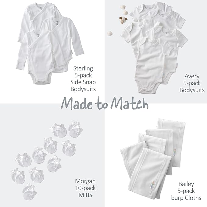 unisex-baby Avery 10-pack Short Sleeve Bodysuits 100% Organic Cotton for Baby Boys & Girls