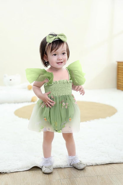 Baby Girl Clothes Infant Tulle Romper Ruffe Sleeveless Bodysuit Baby Girl Outfits Infant Girl Dress 0-18M