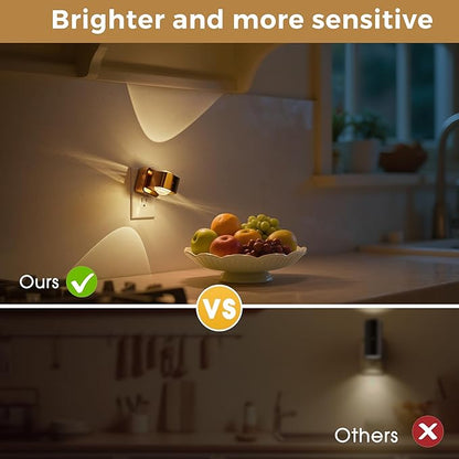 L LOHAS LED Night Light Projector, Night Lights Plug into Wall, Dusk to Dawn Sensor, Rotating Nightlight for Kids, Soft White Swivel Ambient Lighting for Bathroom, Gaming Room, Gifts,2 Pack