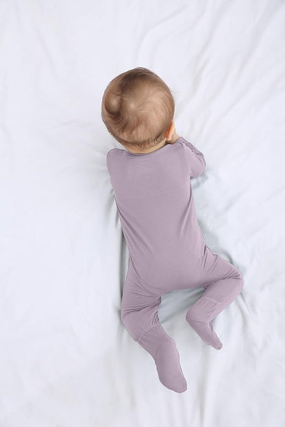 GUISBY 4-Pack Baby Boys Girls Zip-Front Sleeper Pajamas, Footed Sleep 'n Play