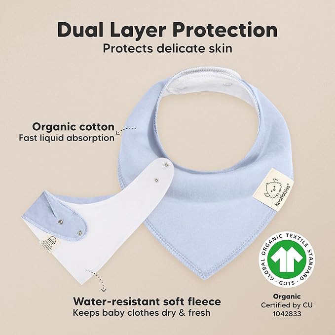 KeaBabies 8-Pack Organic Baby Bandana Bibs for Girls - Super Absorbent Triangle Baby Bibs for Drooling and Teething Infant, 100% Cotton Extra Soft for Newborn, Infant 0-36 Months (Spring)