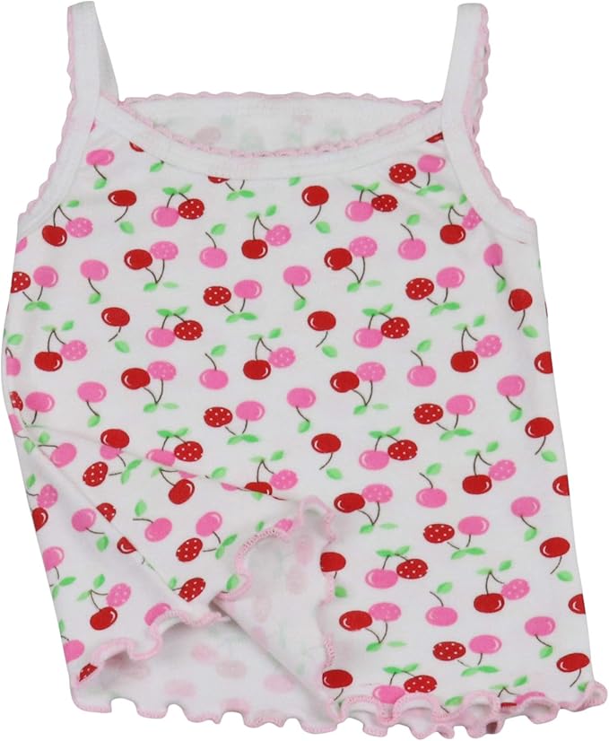 ToBeInStyle Girl's 4 Pack Ruffle Hem Spaghetti Strap Tank Tops