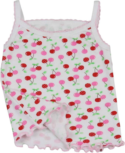 ToBeInStyle Girl's 4 Pack Ruffle Hem Spaghetti Strap Tank Tops