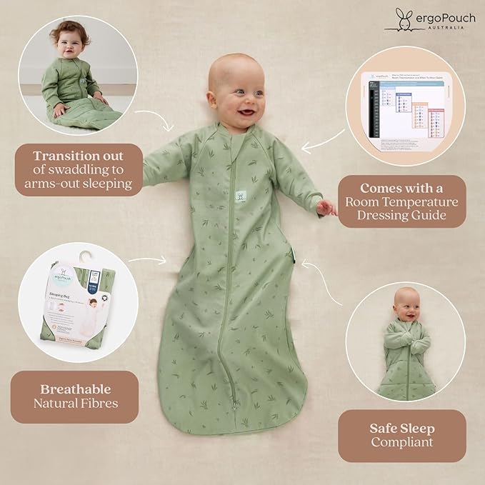 ergoPouch Jersey Sleeping Bag 0.2 TOG – Arms-Out Baby Sleep Sack, Ideal Transition from Swaddling, Slim Fit Keeps Baby Secure & Comfortable, Soft Breathable Fabric (3–12 Months, Dragonflies)