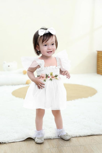 Baby Girl Clothes Infant Tulle Romper Ruffe Sleeveless Bodysuit Baby Girl Outfits Infant Girl Dress 0-18M