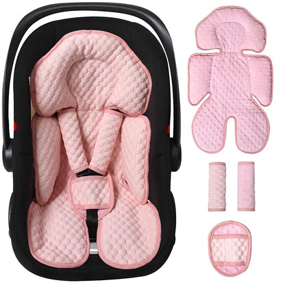 Infant Car Seat Insert, Reversible Baby Carseat Cushion 2-in-1 for Newborns Toddlers Head & Body Support Pad for Carseats, Strollers, Swings, Bouncers