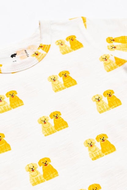 Monica + Andy Crewneck Tee, 100% Organic Cotton Clothes for Girls & Boys, Printed T-Shirt Sizes for Kids, Toddler & Baby