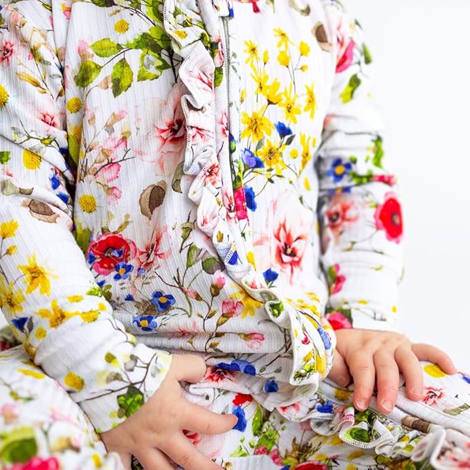 Ruffled Zippered Vintage Pink Rose One Piece