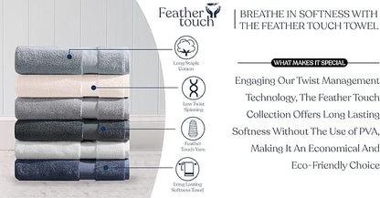 Delara Organic Cotton Luxuriously Plush Hand Towel Pack of 2 | GOTS & OEKO-TEX Certified | Premium Hotel Quality Towels | Feather Touch Technology|650 GSM Long Staple|Soft, Quick Dry & Ultra-Absorbent