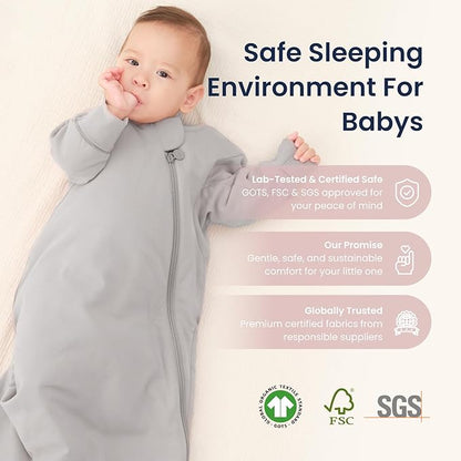 Unisex Sleeping Bag for Babies and Toddlers 1.0 Tog Sleep Sack 0-6 Months, Newborn Sleep Sack, Wearable Blanket Baby, One Piece Long Sleeves, Gifts for Baby