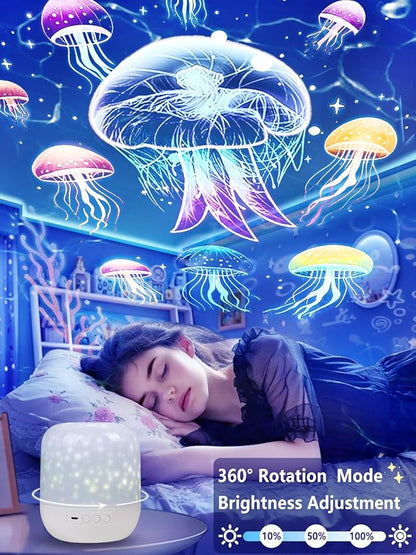 21 Sets of Films + Kids Night Light Projector, Projector Night Light for Kids Bedroom, Ceiling, Star Galaxy Projector with 360° Rotation, Dimmable for Baby Toddler Girl, Christmas, Nursery, Room Decor