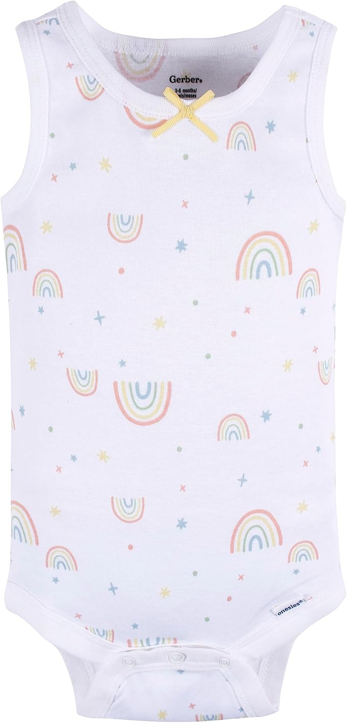 Gerber Baby Girls Multi-Pack Sleeveless Onesies Bodysuit