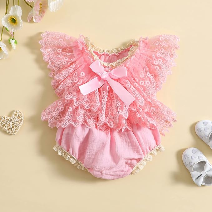Baby Girl Clothes Floral Boho Lace Romper Bodysuit Romper Jumpsuit Summer Outfit Summer Baby Clothes Girls