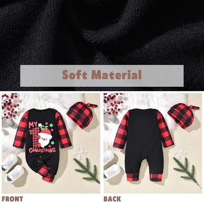 Aalizzwell Infant Baby Boys Girls First Christmas Outfit Xmas Romper Elf Santa Clothes