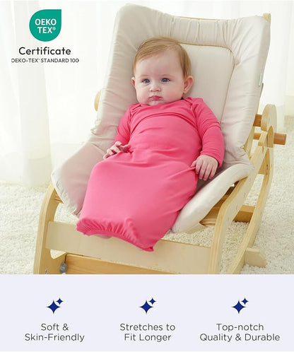 Bamboo Viscose 2-Pack Baby Gowns for Boys and Girls Long Sleeve Infant and Newborn Sleepers