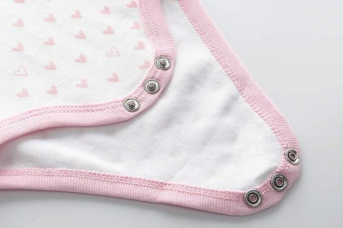 Kiddiezoom Baby Bodysuit Newborn Short Sleeve baby One-Piece Cotton 5-Pack baby clothes