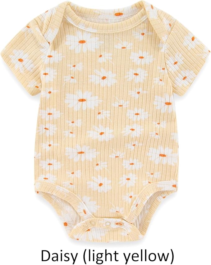 Baby Bodysuit and Pant Set 6-pcs Ribbed Soft Infant Boy Girl Clothes Outfits