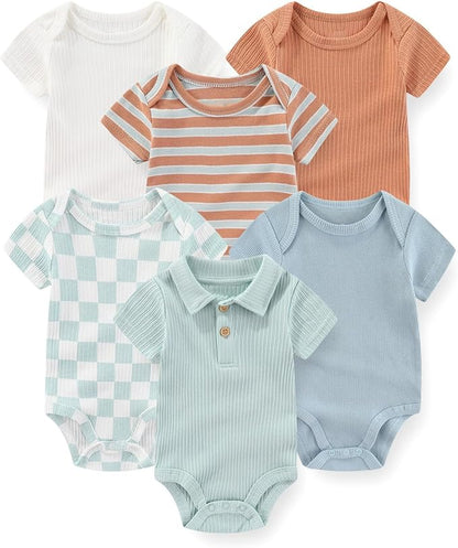 Fashion Baby Boy Girl Bodysuits 6-Pack Casual Cotton Soft Infants Outfit New born Clothes