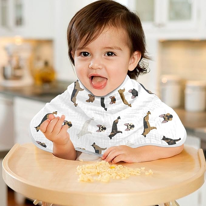 vvfelixl Muslin Burp Cloths Cute German Shepherd Dog Baby Washcloths for Baby Girl Boys 2 Pack