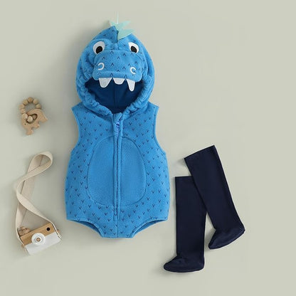 Baby Halloween Costumes Bee/Pumpkin/Ghost Costume Zipper Hooded Sleeveless Romper Stockings Infant Halloween Clothes