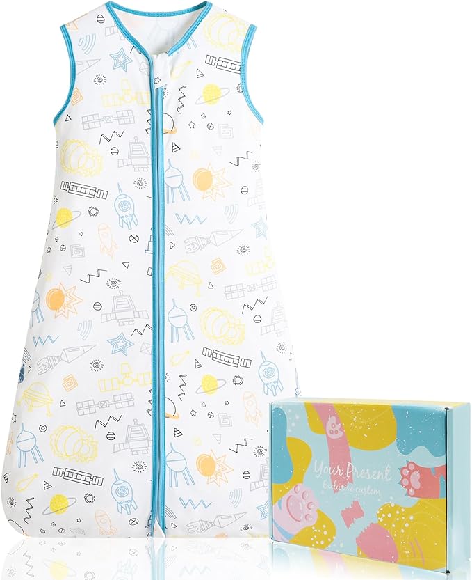 XUNTA 0.5 TOG Sleep Sack 100% Cotton Wearable Blanket, Summer Lightweight Toddler Sleeping Bag with 2-Way Zipper for Boy Girl