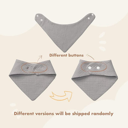 Baby Bibs 8-Pack - Adjustable Cotton Drool Bibs, Waterproof & Absorbent for Newborn to Toddler, Unisex Boys & Girls