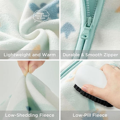 DAVE&BELLA Toddler Printed Polar Fleece Jacket, Zip Up Lightweight Outerwear for Kids Boys Girls Fall Spring Coat 2-9 Years