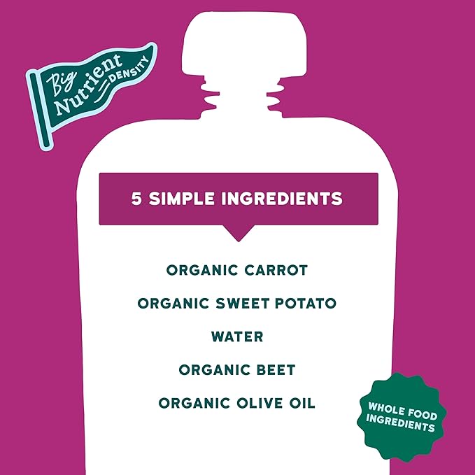 Serenity Kids 6+ Months Veggie Puree Baby Food Pouches - USDA Organic Baby Snacks - No Added Sugar Healthy Toddler Snacks - Allergen-Free Veggie Pouches for Toddlers - 3.5 Oz, Pack of 12