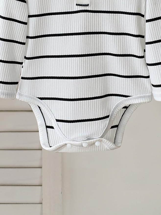 Newborn Infant Baby Boy Romper Fall Winter Long Sleeve Buttoned One Piece Romper Bodysuit 0-24 Months