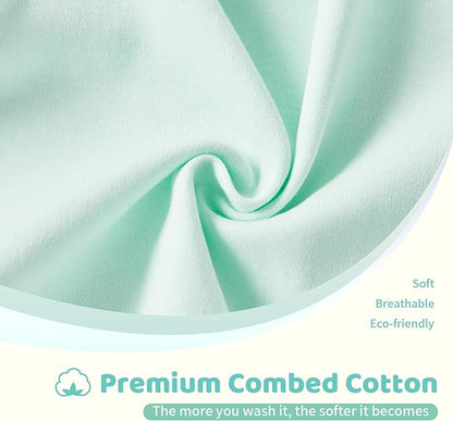 Baby Girls Ruffled Sleeve Footed Romper - 100% Cotton Snap Closure Jumpsuit with Small Pocket