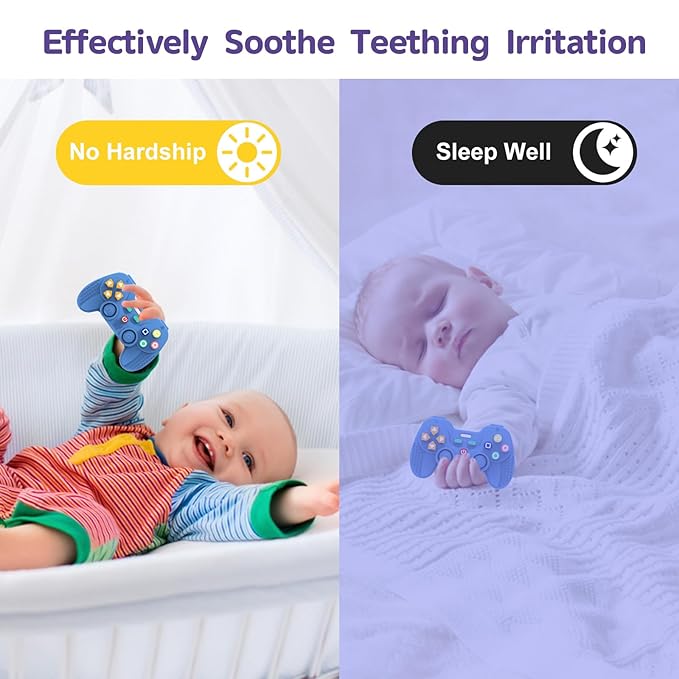 1 Pack Silicone Teethers for Babies 6-12 Months, Teething Toys for Babies 0-6 Months, Remote Teether for Baby, Sensory Toys for Babies,Toddler Infant Girl Boy Gifts