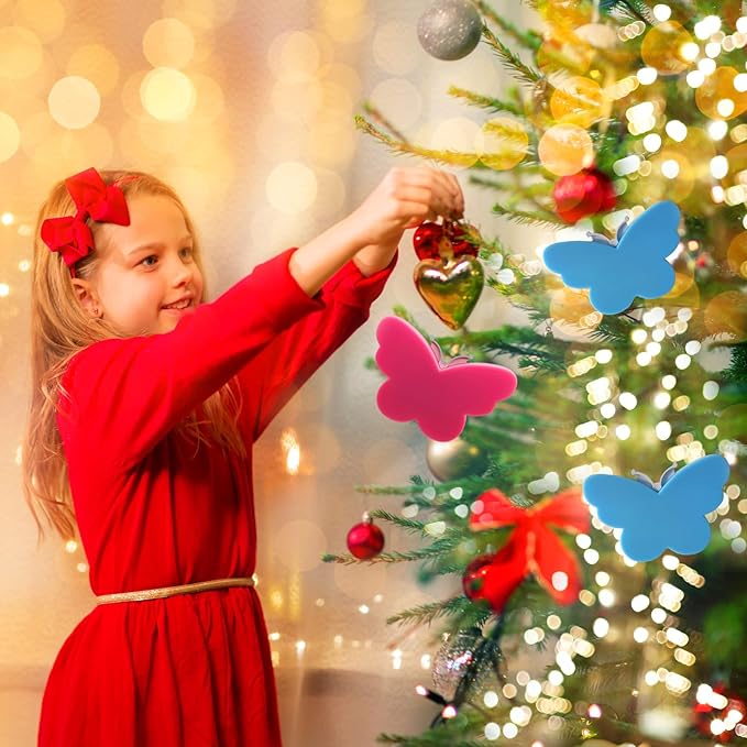 2pcs Butterfly LED Plug-in Night Light, Plug Into Wall Night Lights with Smart Dusk to Dawn Sensor, Auto On/Off, Suitable for Bedroom Bathroom Hallway Kids Room (Pink Light + Blue Light)