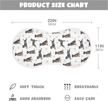 1 Pack Muslin Burp Cloths Great Dane Dogs White Cotton Baby Burp Cloths Absorbent Soft Burping Cloth Washcloths for Newborn Babies Boys Girls 22x11 Inch