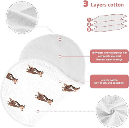 vvfelixl Muslin Burp Cloths Pit Bull Terrier Sitting Dog Baby Washcloths for Baby Girl Boys 2 Pack