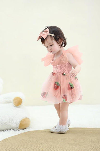 Baby Girl Clothes Infant Tulle Romper Ruffe Sleeveless Bodysuit Baby Girl Outfits Infant Girl Dress 0-18M