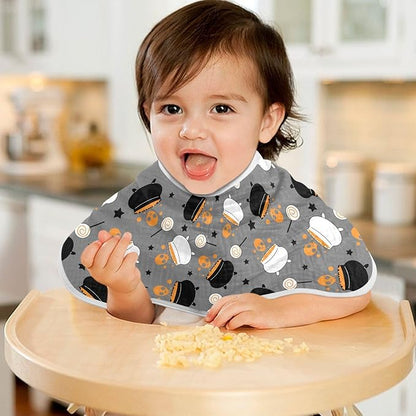 vvfelixl Baby Burp Cloths Halloween Witch Cauldron Baby Newborn Cotton Burping Cloths Set Baby Washcloths 4 Pack