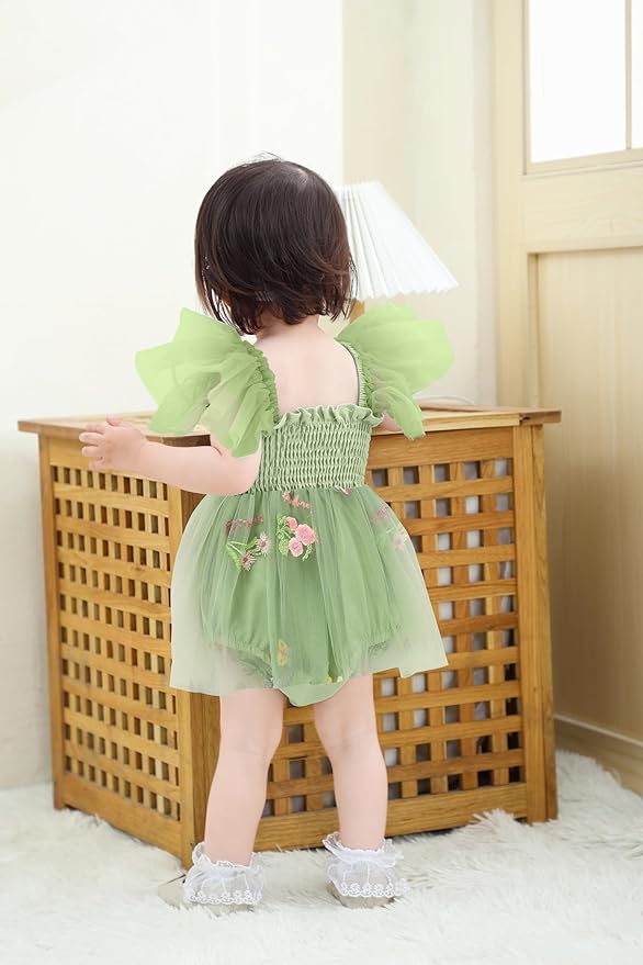 Baby Girl Clothes Infant Tulle Romper Ruffe Sleeveless Bodysuit Baby Girl Outfits Infant Girl Dress 0-18M